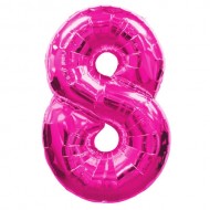 Воздушный шар цифра "8" малиновая